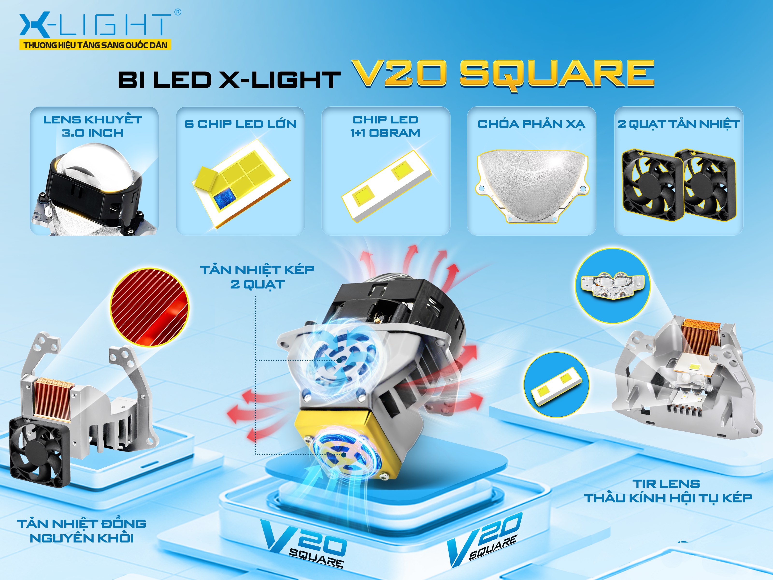 BI LED X-LIGHT V20 SQUARE BI LED X-LIGHT V20 SQUARE